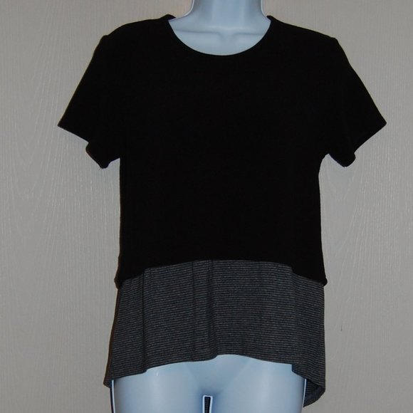 Tonic Active Hi Low Split Back Black and Gray Short Sleeve Small - Picture 1 of 9